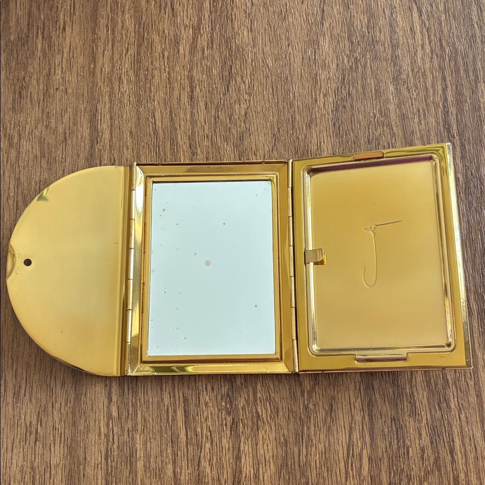 Vintage 1940’s Signed COTY Compact Mirror
Gold Tone W/ Powder Compact + W/ CASE